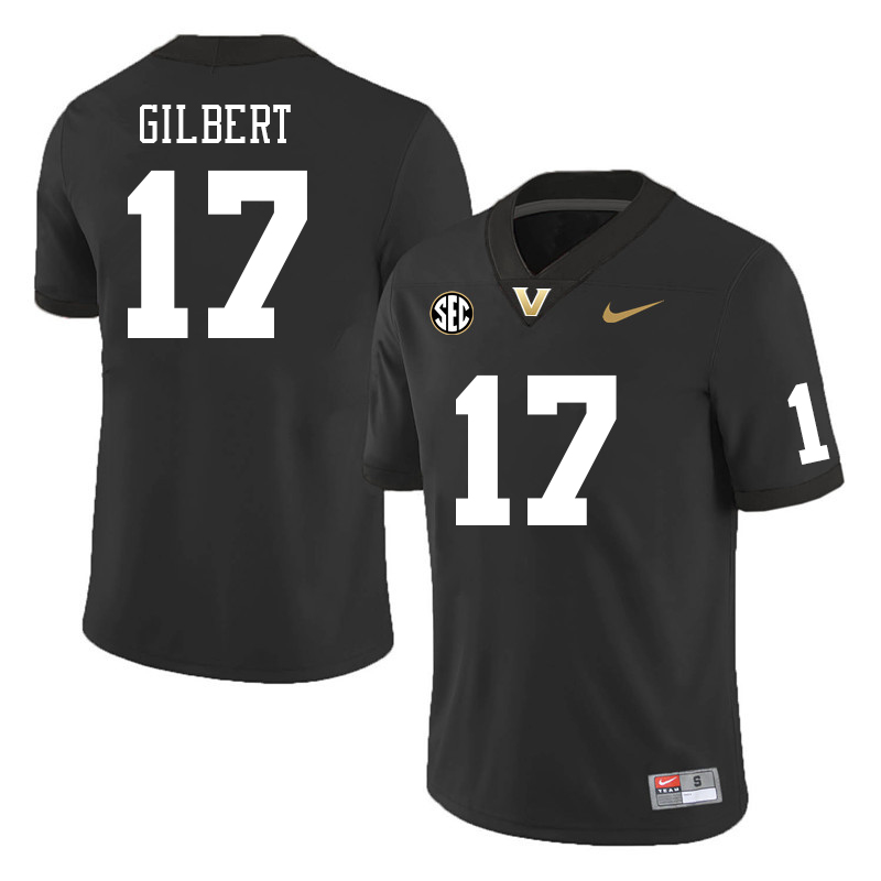 Vanderbilt Commodores #17 Jalen Gilbert College Football Jerseys Sale Stitched-Black